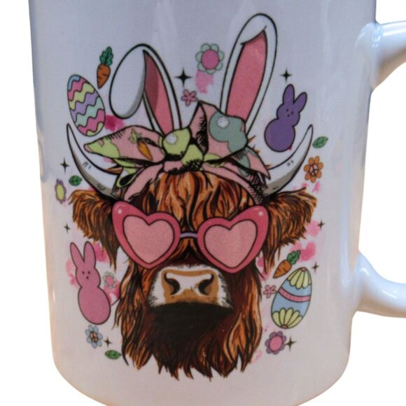 Easter Highland Cow Easter Coffee Mug - Picture 1 of 4